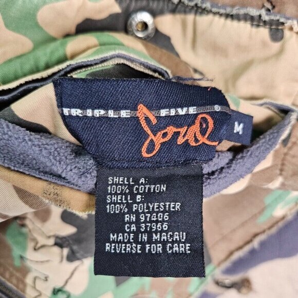 Y2K Triple Five Soul Camouflage Jacket Mens Size M Full Zip Long Sleeve 555 Soul - Picture 11 of 16